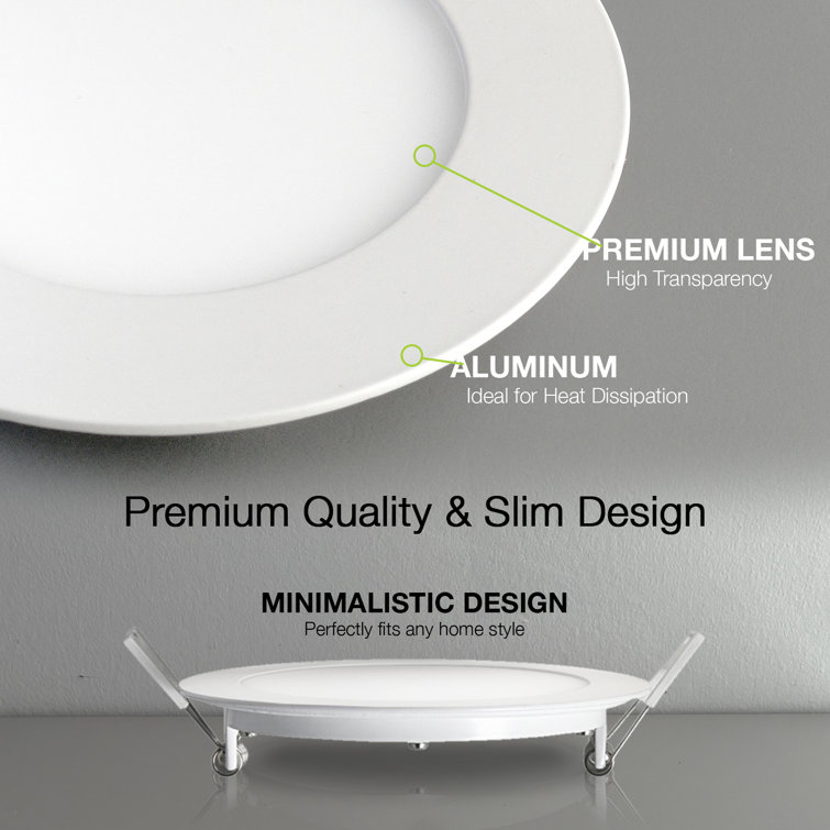 QPLUS 4” Ultra Slim 3000K LED Canless Recessed Lighting Kit Wayfair